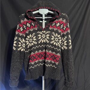 Maurices Black and Red V-Neck Sweater